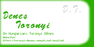 denes toronyi business card